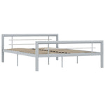 ZNTS Bed Frame without Mattress Grey and White Metal 120x200 cm 284558