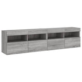 TV Wall Cabinets with LED Lights 2 pcs Grey Sonoma 80x30x40 cm 837208