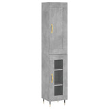 Highboard Concrete Grey 34.5x34x180 cm Engineered Wood 3200373