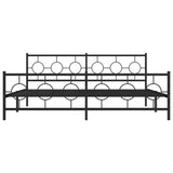 Metal Bed Frame without Mattress with Footboard Black 193x203cm 376250