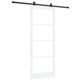 Sliding Door ORKDAL White 93 x 232 cm Solid Pine Wood and Glass 3332152