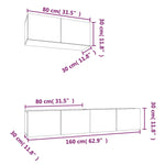 3 Piece TV Cabinet Set Grey Sonoma Engineered Wood 3114476