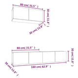 3 Piece TV Cabinet Set Grey Sonoma Engineered Wood 3114476