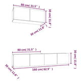 3 Piece TV Cabinet Set Smoked Oak Engineered Wood 3114475