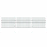 Fence Panel with Posts Iron 522x120 cm Green 278663