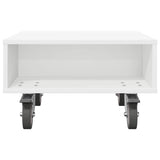 Side Table with Wheels White 50.5 x 50 x 30 cm Engineered Wood 891024