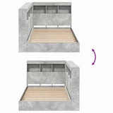 Bookcase Bed Concrete Grey 75 x 190 cm Engineered wood 3335756