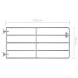 145985 5 Bar Field Gate Steel x90 cm Silver