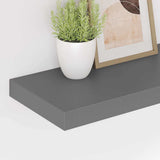 Floating Wall Shelves 4 pcs High Gloss Grey 50x23.5x3.8 cm MDF 323789