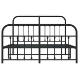 Metal Bed Frame without Mattress with Footboard Black 140x190cm 352596