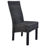 Dining Chairs 6 pcs Black Kubu Rattan and Mango Wood 275470