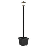Solar Lamp Post with Planter Black 32 x 32 x 158 cm 42042692