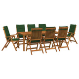 9-Piece Garden Dining Set Natural Solid Acacia Wood 3434589