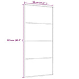 Sliding Door ESG Glass and Aluminium 90x205 cm White 151660