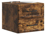 Wall-Mounted Bedside Cabinet 2 pcs Smoked Oak 34.5 x 33 x 40 cm 899326