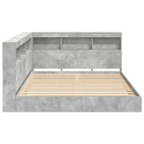 Bookcase Bed Concrete grey 160 x 200 cm Engineered wood 3335741