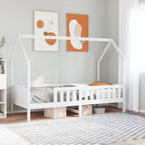 Kids' House Bed Frame without Mattress White 90x190 cm Single Pine 850708