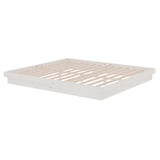 Bed Frame without Mattress White Solid Wood Super King 819923