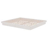 Bed Frame without Mattress White Solid Wood Super King 819923