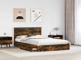 Storage Bed with Drawer Smoked Oak 120 x 200 cm Engineered Wood 3411226