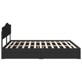 Storage Bed with Headboard Black 200 x 200 cm Engineered Wood 3413062