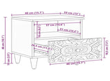 Bed cabinet with Drawer Brown 40 x 33 x 46 cm Solid Mango Wood 4018338