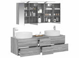 Bathroom Furniture Set 4 pcs Grey Sonoma 100 x 14.5 x 70 cm 3407100