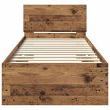 Bed Frame with Headboard Old Wood 75 x 190 cm Engineered Wood 885841