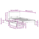 Bed Frame with Drawers without Mattress White 90x190 cm Single 3301971