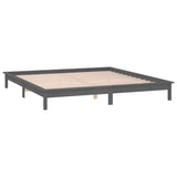 LED Bed Frame without Mattress Grey 140x190 cm Solid Wood 820653