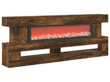 Electric Fireplace Smoked Oak 150 x 21 x 77 cm Engineered wood 8020836
