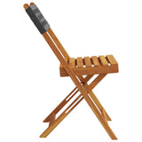 Garden Chair Set of 8 Black Solid acacia wood, PE rattan Medium 3214594