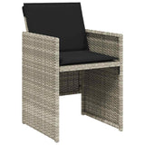 11 Piece Garden Dining Set with Cushions Light Grey Poly Rattan 3210671