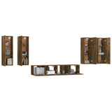 6 Piece TV Cabinet Set Smoked Oak Engineered Wood 3114347