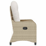 Recliner Chair with Cushion Beige 56 x 66 x 95 cm Poly Rattan 42003420