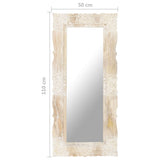 Mirror White 110x50 cm Solid Mango Wood 321634