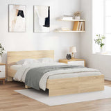 Bed Frame with Headboard Sonoma 137 x 190 cm Engineered Wood 3402860