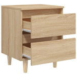 ZNTS Bed Cabinet with Solid Pinewood Legs Sonoma Oak 40x35x50 cm 805857