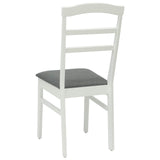 Dining Chair 2 pcs White and Grey Solid Rubber Wood 42020496