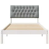 Bed Frame with Upholstered Headboard White 100 x 200 cm 878843