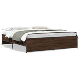 Bed Frame without Mattress Brown Oak 180x200 cm Super King 3279876