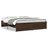 Bed Frame without Mattress Brown Oak 200x200 cm 3279871
