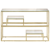 Console Table Gold Stainless Steel and Tempered Glass 350002