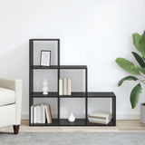 Room Divider Bookcase Black Oak 99 x 29 x 99 cm Engineered Wood 879662