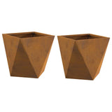 Planter 2 pcs Rusty 30 x 30 x 30 cm Weathering Steel 883821