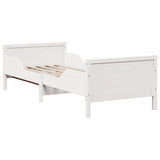 Bed Frame with Mattress White 80 x 200 cm Solid Pine Wood 3385953