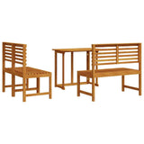 Garden Bistro Set 3 pcs Brown Solid Acacia Wood 3328695