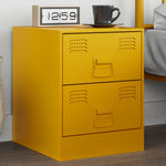 ZNTS Bedside Cabinet Yellow 34.5x39x44 cm Steel 841625