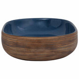 Countertop Basin Brown and Blue Oval 59x40x14 cm Ceramic 155100