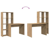 Desk with Shelf Artisan Oak 138.5 x 55 x 143 cm Engineered Wood 3337256